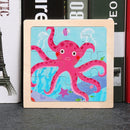 11X11CM Kids Wooden Puzzle Cartoon Animal Traffic Tangram Wood Puzzle Toys Educational Jigsaw Toys for Children GiftS