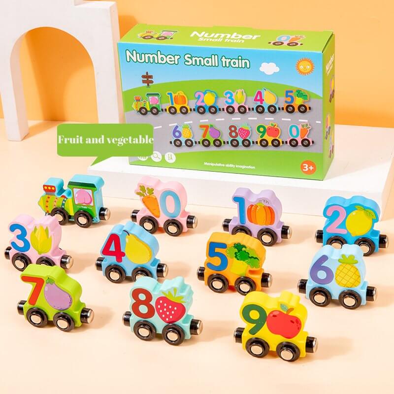 Magnetic Wooden Number Train - Educational Toy for Kids