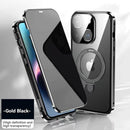 MagSafe Magnetic 2-Way Stand Case | 2025 Metal & Glass Shockproof Cover for iPhone Series | Wireless Charging Compatible