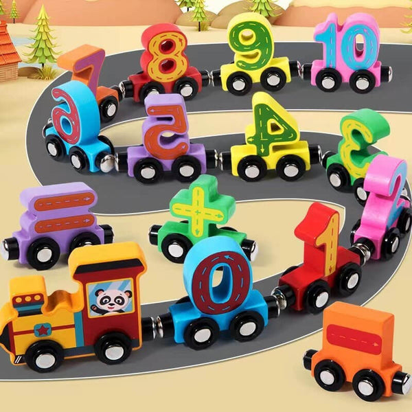 Magnetic Wooden Number Train - Educational Toy for Kids