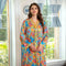 Handcrafted Custom Gold Embroidered Robe with Shimmering Rhinestone Detailing
