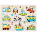 30cm Baby Toys Montessori Wooden Puzzle Hand Grab Board Educational Wood Puzzles for Kids Cartoon Animal Vehicle Child Gift