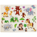 30cm Baby Toys Montessori Wooden Puzzle Hand Grab Board Educational Wood Puzzles for Kids Cartoon Animal Vehicle Child Gift
