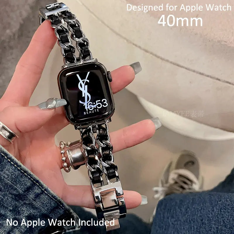 Luxurious & Elegant Apple Watch Double Chain Strap
