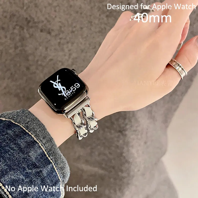 Luxurious & Elegant Apple Watch Double Chain Strap