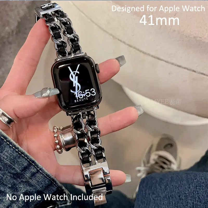 Luxurious & Elegant Apple Watch Double Chain Strap