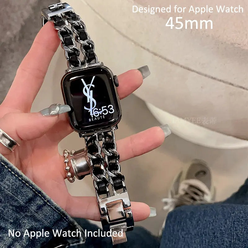 Luxurious & Elegant Apple Watch Double Chain Strap
