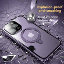 MagSafe Magnetic 2-Way Stand Case | 2025 Metal & Glass Shockproof Cover for iPhone Series | Wireless Charging Compatible