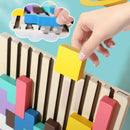Intelligence Jigsaw Brain Toy, Colorful Geometric Blocks Tetris Gift for 3 4 5 6 Years Kids
