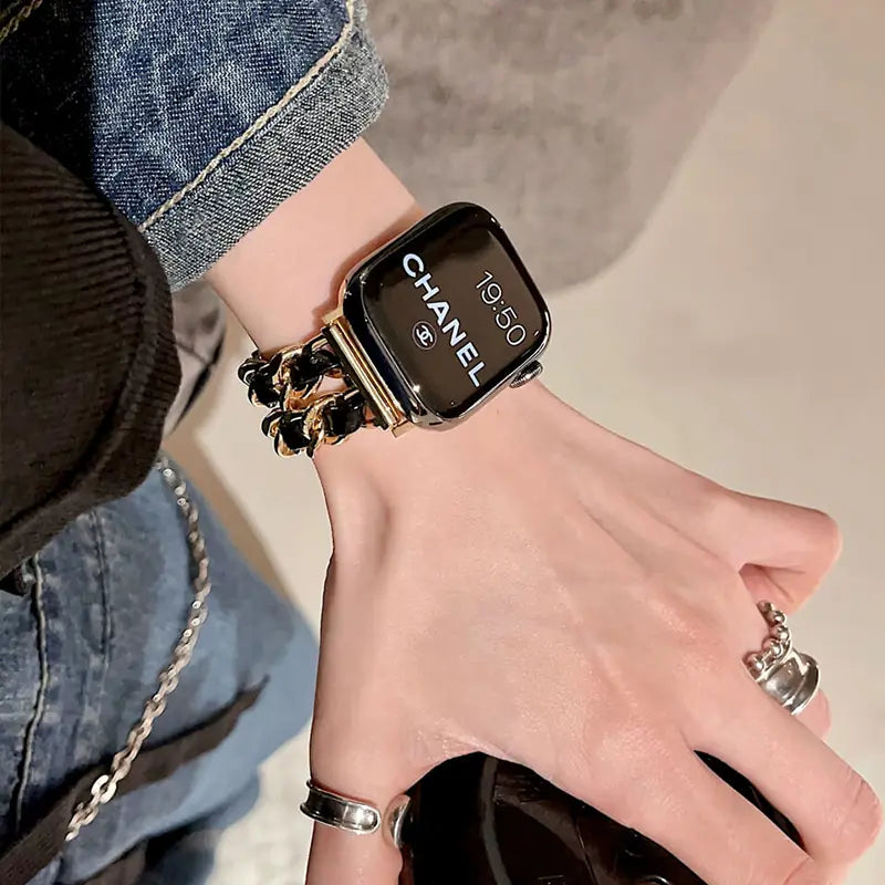 Luxurious & Elegant Apple Watch Double Chain Strap