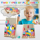 Intelligence Jigsaw Brain Toy, Colorful Geometric Blocks Tetris Gift for 3 4 5 6 Years Kids
