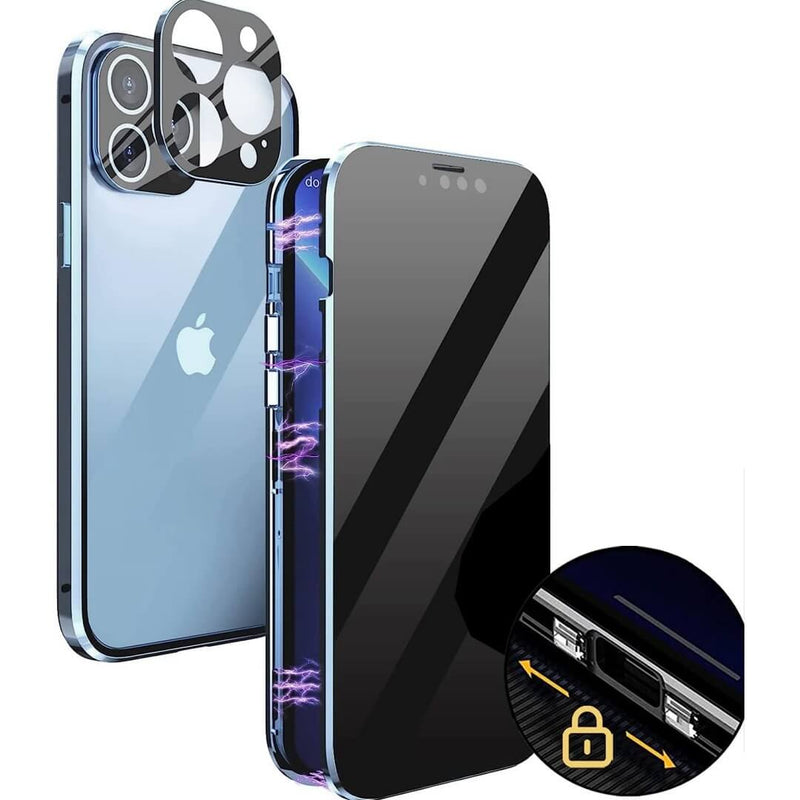 Iphone double-sided magnetic protective case