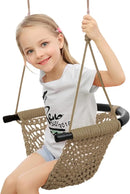 Hand-woven children's swing, suitable for indoor and outdoor, playground, backyard