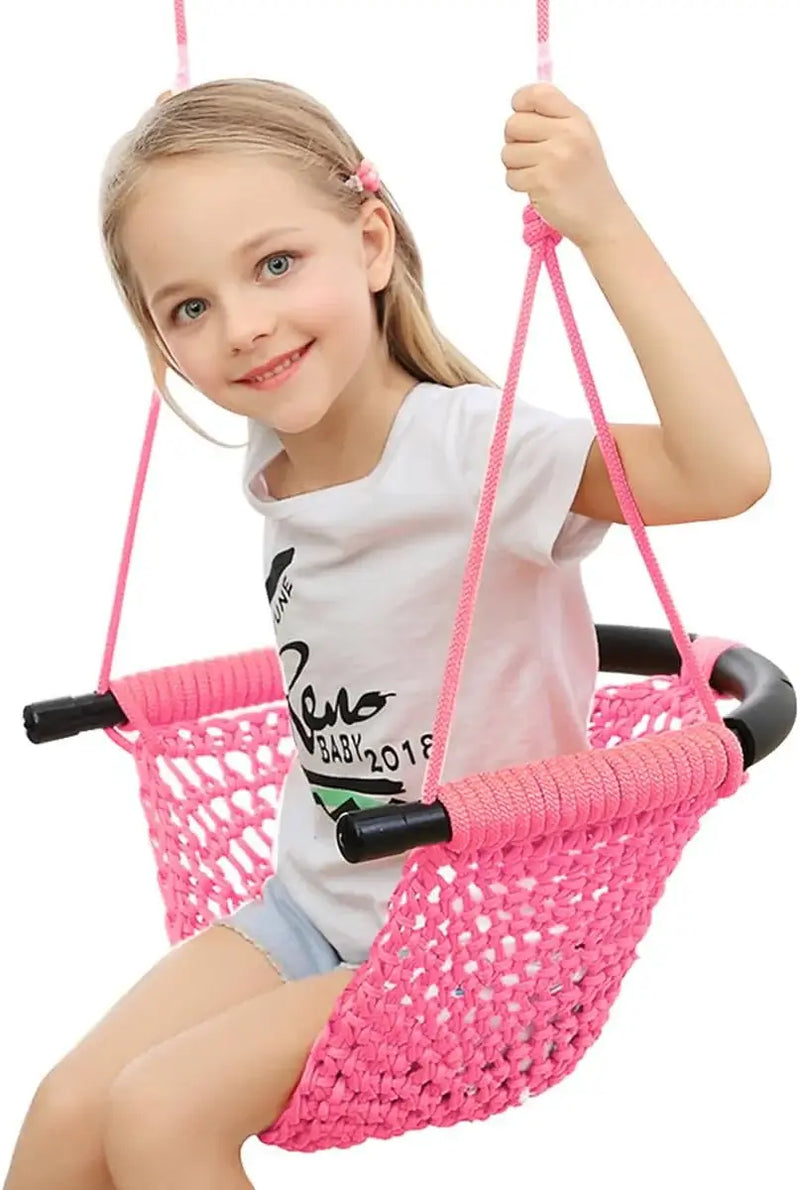 Hand-woven children's swing, suitable for indoor and outdoor, playground, backyard