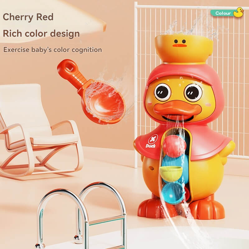 Cute duck rotating water wheel baby bath toy 0-3 years old baby water play artifact
