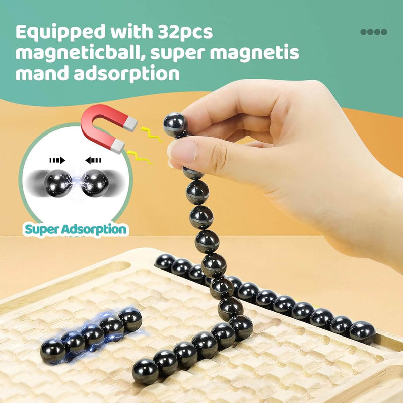 Magnetic Game - Portable Travel Board Game for Kids and Adults, 2-4 Player Family Strategy Game