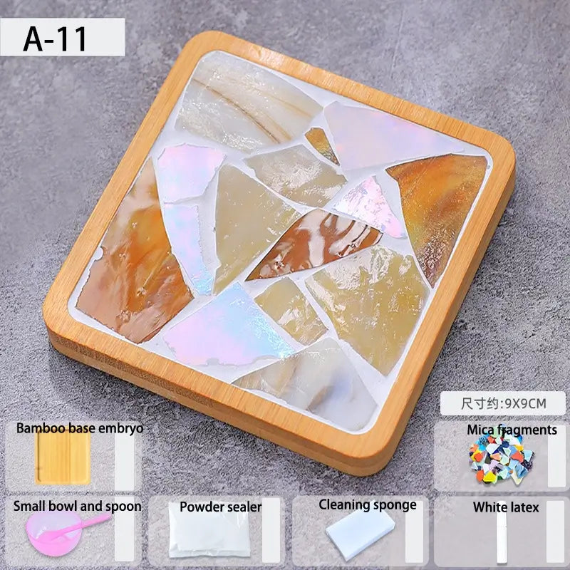 Creative Bamboo Mosaic DIY Coaster Craft Kit