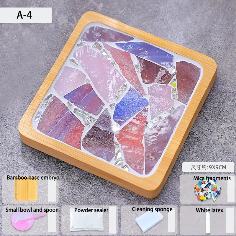 Creative Bamboo Mosaic DIY Coaster Craft Kit