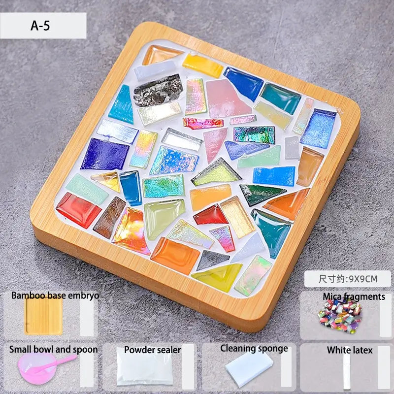 Creative Bamboo Mosaic DIY Coaster Craft Kit