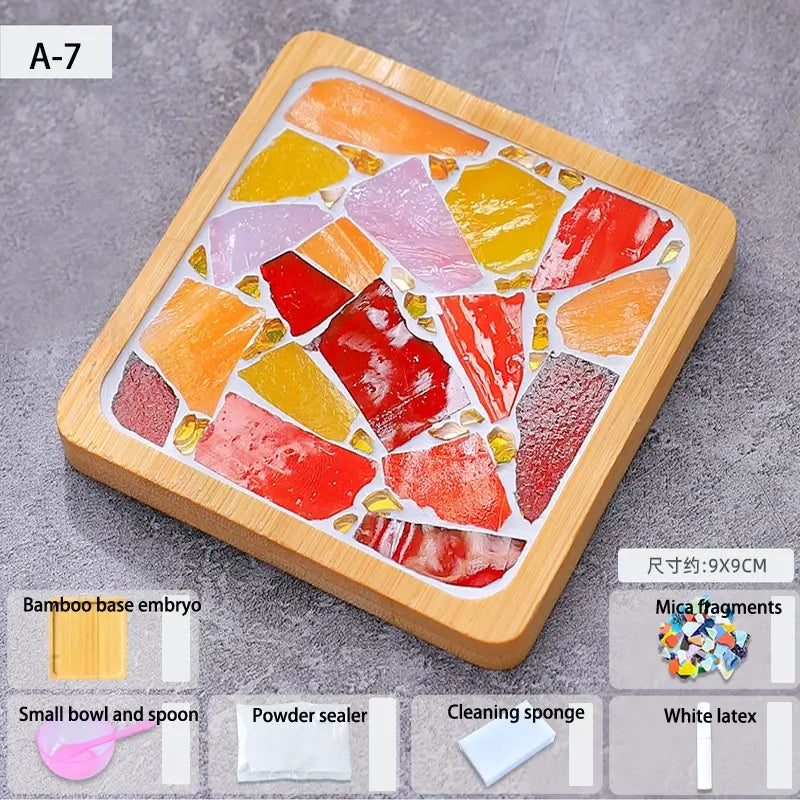 Creative Bamboo Mosaic DIY Coaster Craft Kit