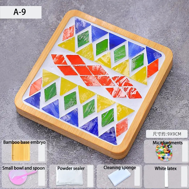Creative Bamboo Mosaic DIY Coaster Craft Kit