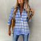 Spring Autumn Ladies Casual Shirt Office Green Blue Loose Tops Women's Long Sleeve Blouse Tops Elegant Button Up Down Shirts