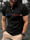 Paris Printed Men's Short Sleeve Polo Shirt Casual Versatile Style Lapel Shirt Summer Men's Street Casual Breathable Clothing
