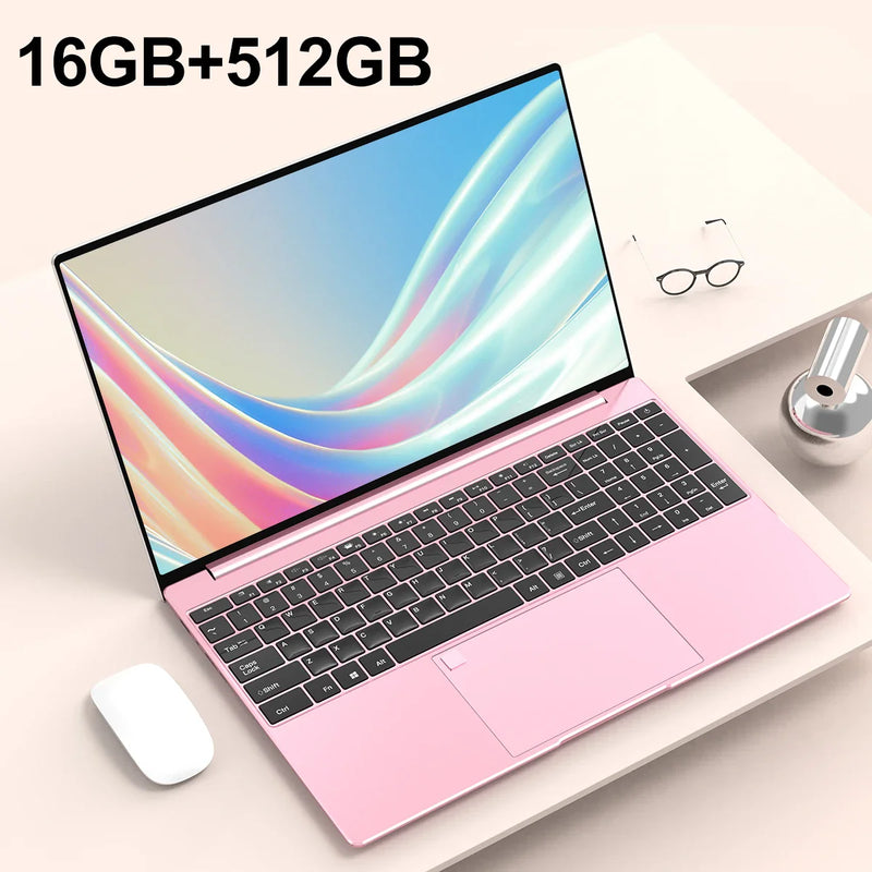 15.6" Inch Laptop 32GB RAM DDR4 2TB SSD ROM Windows 11 Pro Fingerprint Unlock Backlit Keyboard Portable Office Notebook
