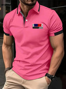 Paris Printed Men's Short Sleeve Polo Shirt Casual Versatile Style Lapel Shirt Summer Men's Street Casual Breathable Clothing