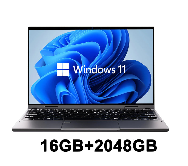 10.95" Laptop 2 in 1 Touchscreen Intel Celeron N95 16GB DDR5 2TB SSD 360° Flip Laptop Windows 11 Aluminum alloy body Notebook PC