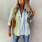 Spring Autumn Ladies Casual Shirt Office Green Blue Loose Tops Women's Long Sleeve Blouse Tops Elegant Button Up Down Shirts