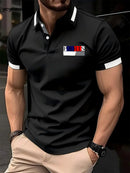 Paris Printed Men's Short Sleeve Polo Shirt Casual Versatile Style Lapel Shirt Summer Men's Street Casual Breathable Clothing