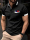 Paris Printed Men's Short Sleeve Polo Shirt Casual Versatile Style Lapel Shirt Summer Men's Street Casual Breathable Clothing
