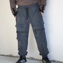 Holographic Men Reflective Rave Geometric Colorful Hip Hop Cargo Pants Casual Jogging Sweatpants Clothing