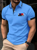 Paris Printed Men's Short Sleeve Polo Shirt Casual Versatile Style Lapel Shirt Summer Men's Street Casual Breathable Clothing