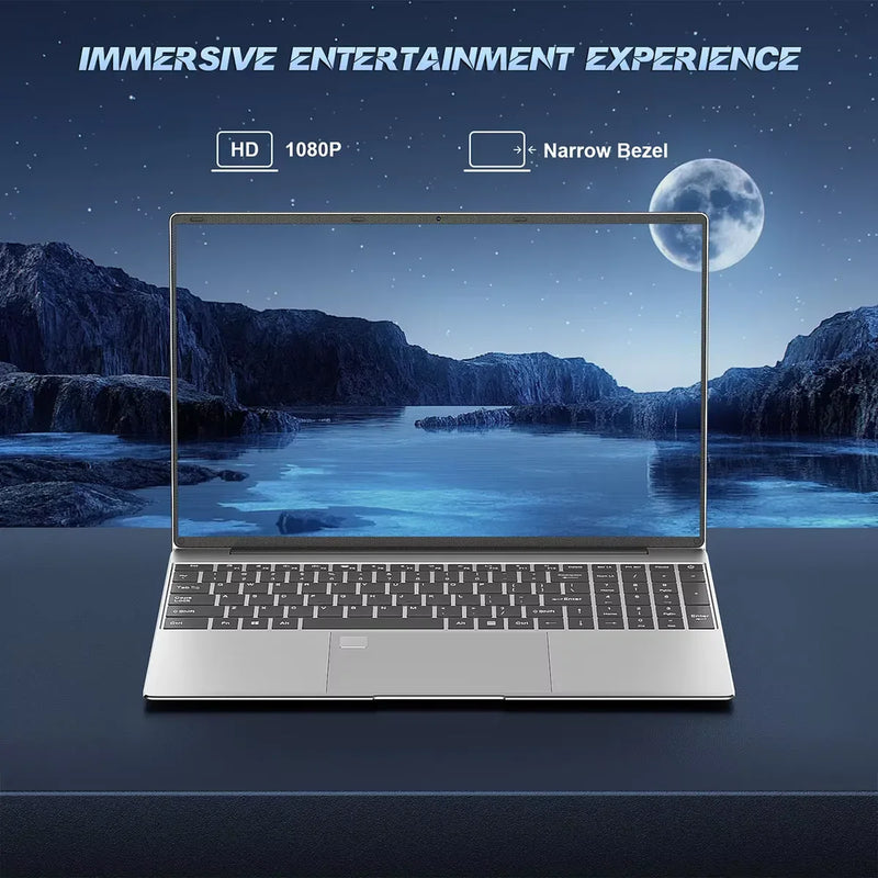 15.6" Inch Laptop 32GB RAM DDR4 2TB SSD ROM Windows 11 Pro Fingerprint Unlock Backlit Keyboard Portable Office Notebook