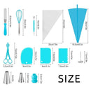 Silicone Piping Bags and Tips Set Cake DIY Decorating Kit with Stainless Steel Nozzle Reusable Silicone Pastry Baking tool