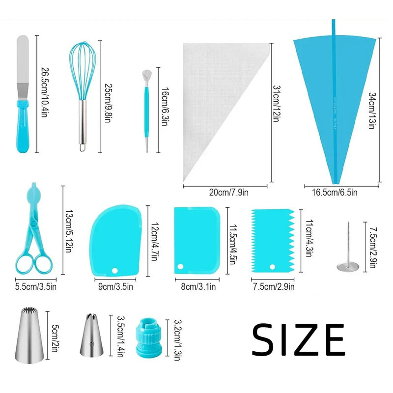 Silicone Piping Bags and Tips Set Cake DIY Decorating Kit with Stainless Steel Nozzle Reusable Silicone Pastry Baking tool