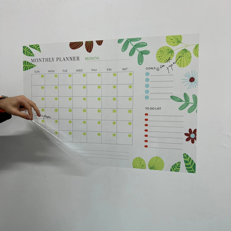 Attractive Reusable Monthly Planner Organizer Dry-Erase Whiteboard Wet/Dry Magnetic Glass Metal Wood Pet Board