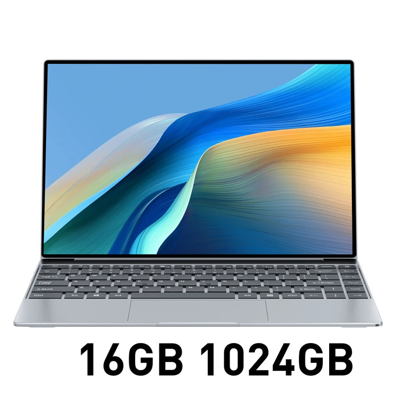 New 14.1" Ultra Slim Laptop 16GB RAM 2TB SSD Intel N3700 Notebook Gamer 1920*1080 Display Office Study Computer PC Windows 11