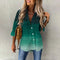 Spring Autumn Ladies Casual Shirt Office Green Blue Loose Tops Women's Long Sleeve Blouse Tops Elegant Button Up Down Shirts