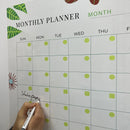 Attractive Reusable Monthly Planner Organizer Dry-Erase Whiteboard Wet/Dry Magnetic Glass Metal Wood Pet Board