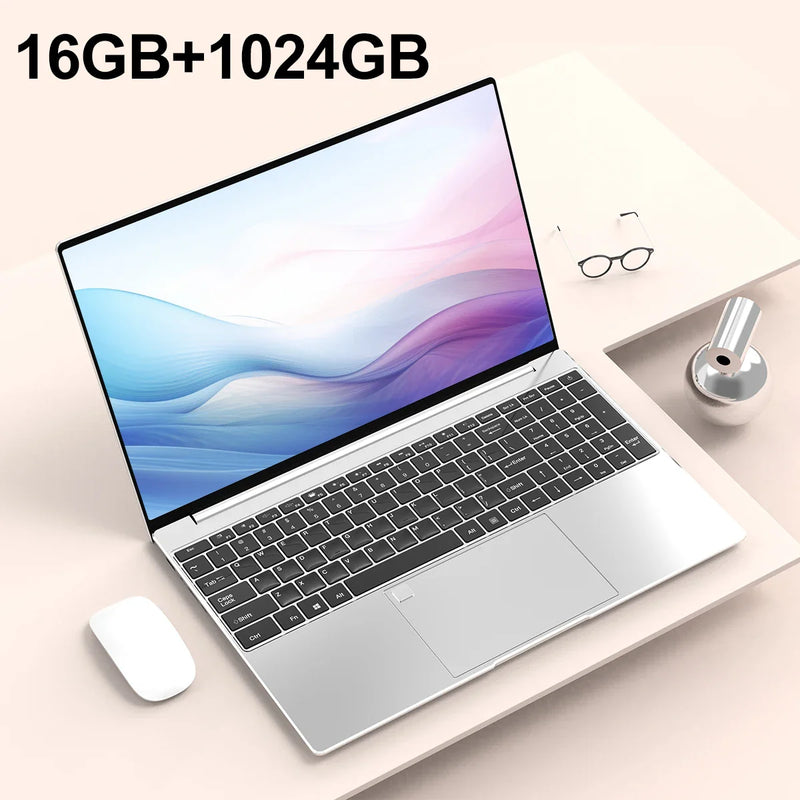 15.6" Inch Laptop 32GB RAM DDR4 2TB SSD ROM Windows 11 Pro Fingerprint Unlock Backlit Keyboard Portable Office Notebook