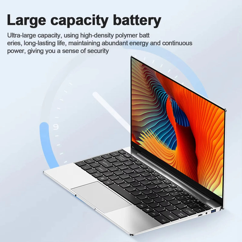 New 14.1" Ultra Slim Laptop 16GB RAM 2TB SSD Intel N3700 Notebook Gamer 1920*1080 Display Office Study Computer PC Windows 11