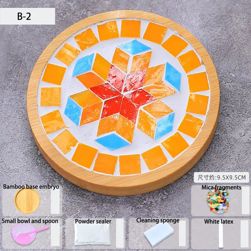 Creative Bamboo Mosaic DIY Coaster Craft Kit