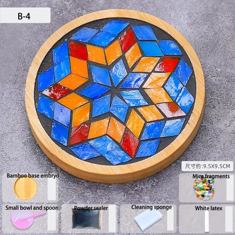 Creative Bamboo Mosaic DIY Coaster Craft Kit