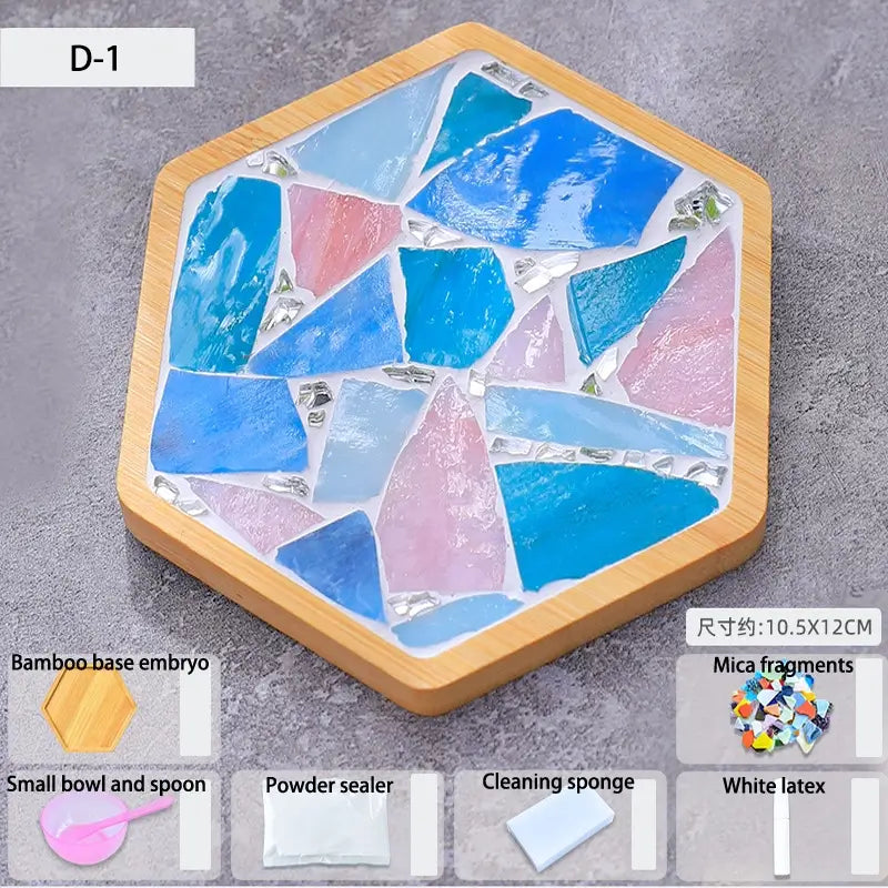 Creative Bamboo Mosaic DIY Coaster Craft Kit