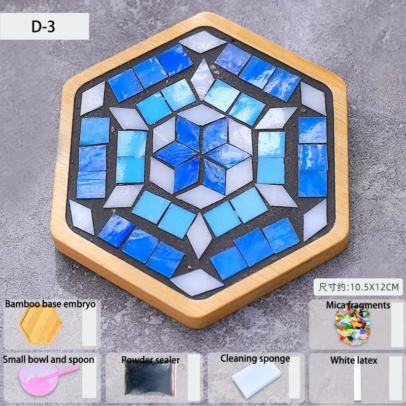 Creative Bamboo Mosaic DIY Coaster Craft Kit