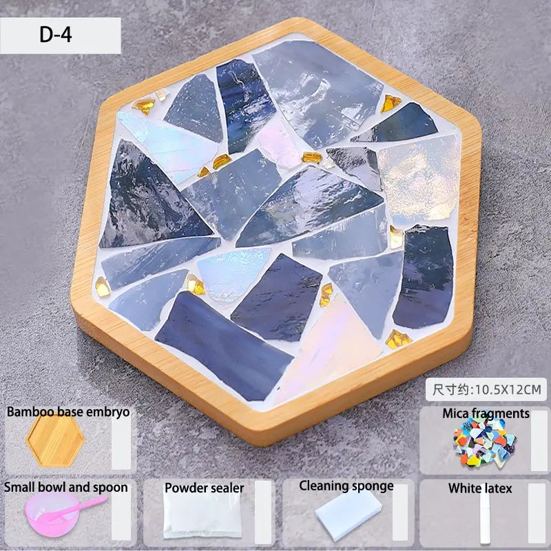 Creative Bamboo Mosaic DIY Coaster Craft Kit