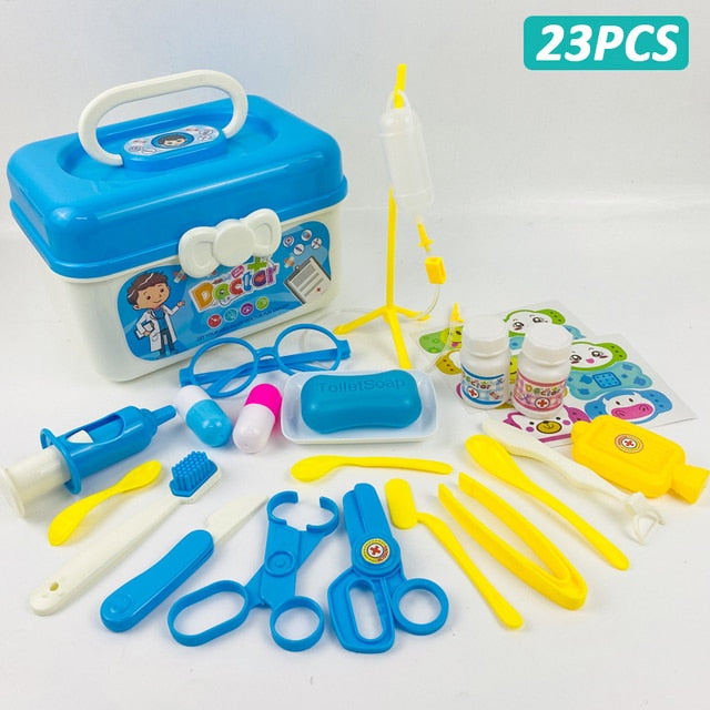 Doctor Set For Kids Pretend Play Girls Role-playing Games Hospital Accessorie Medical Kit Nurse Tools Bag Toys For Children Gift